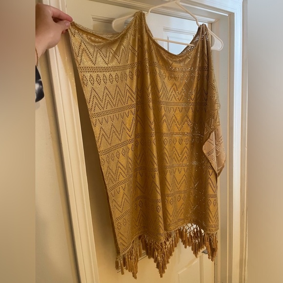 Lilly Pulitzer Jerrica Swim Cover Up Metallic Gold Fringe - Picture 2 of 5